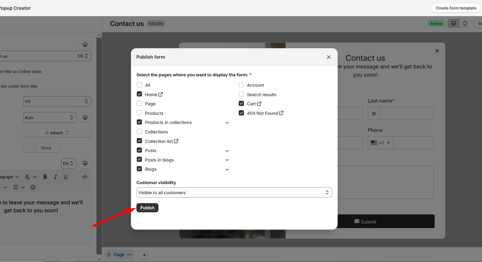 Publish updated location settings