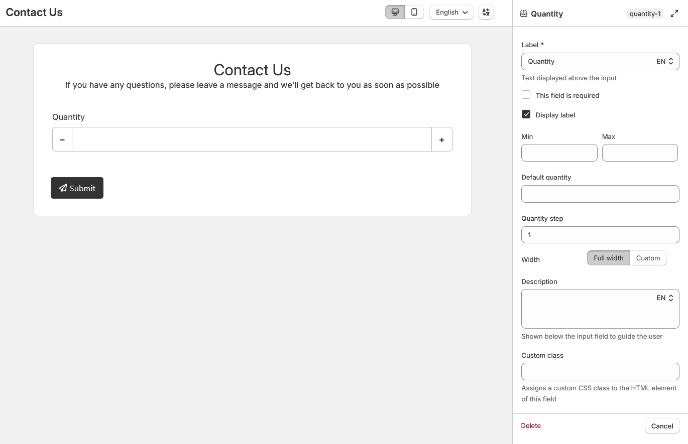 Image content block settings