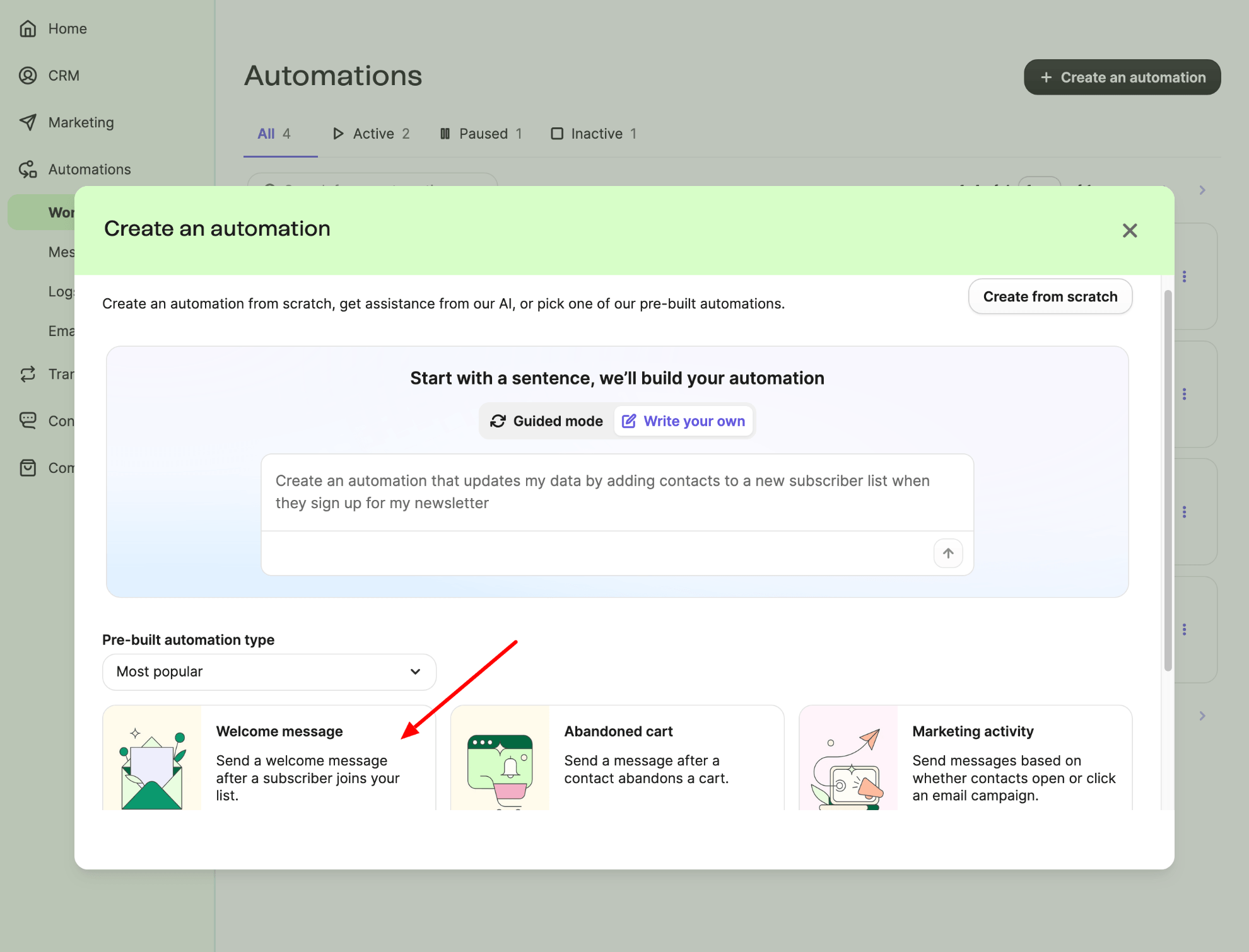 Create a Brevo automation workflow