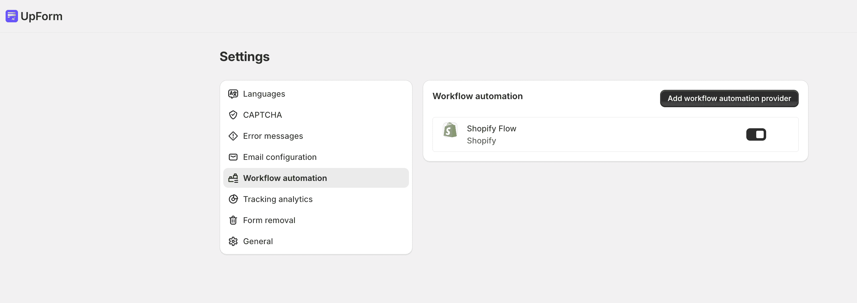 Enable Shopify Flow in Workflow automation