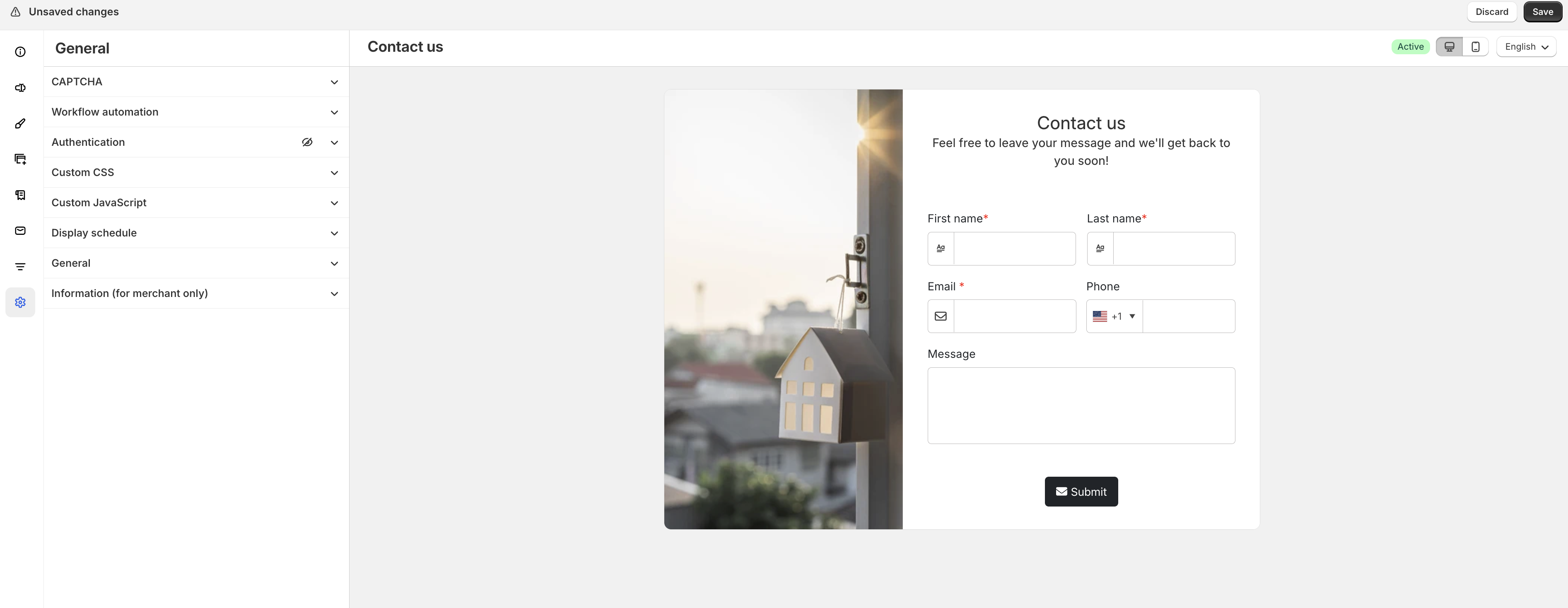 General settings