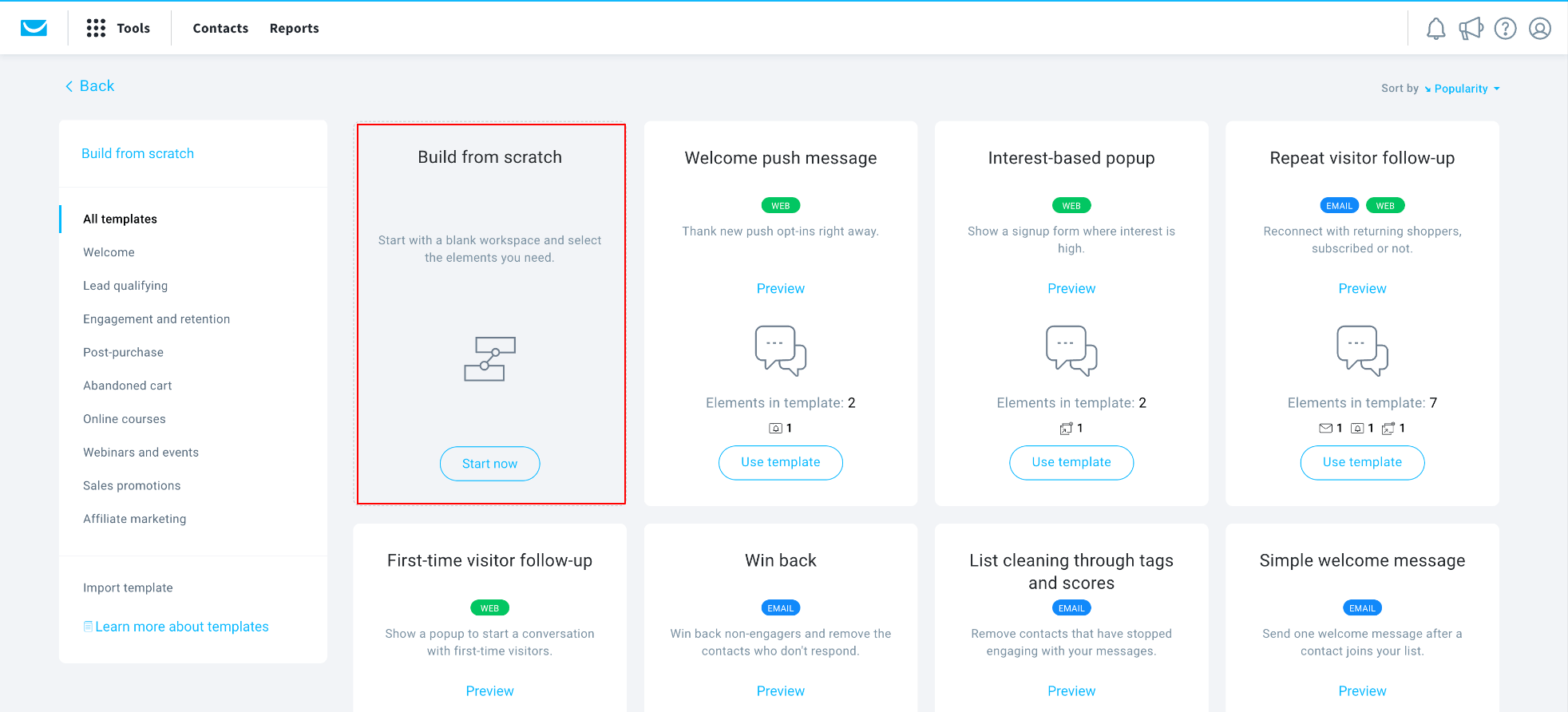 Build GetResponse workflow from scratch