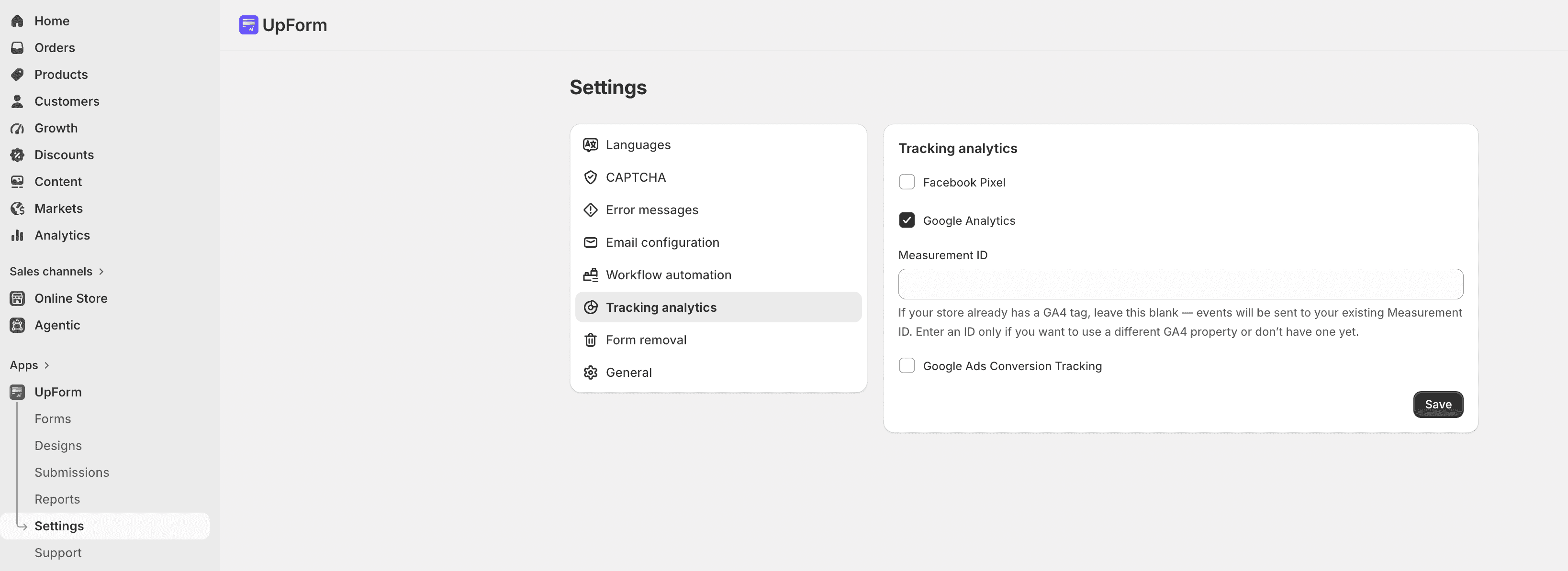 Google Analytics tracking analytics settings