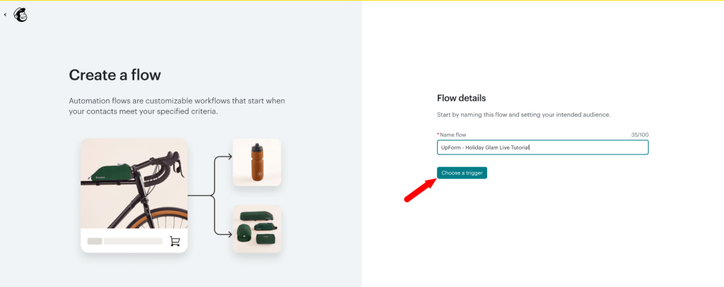 Name Mailchimp automation and choose trigger
