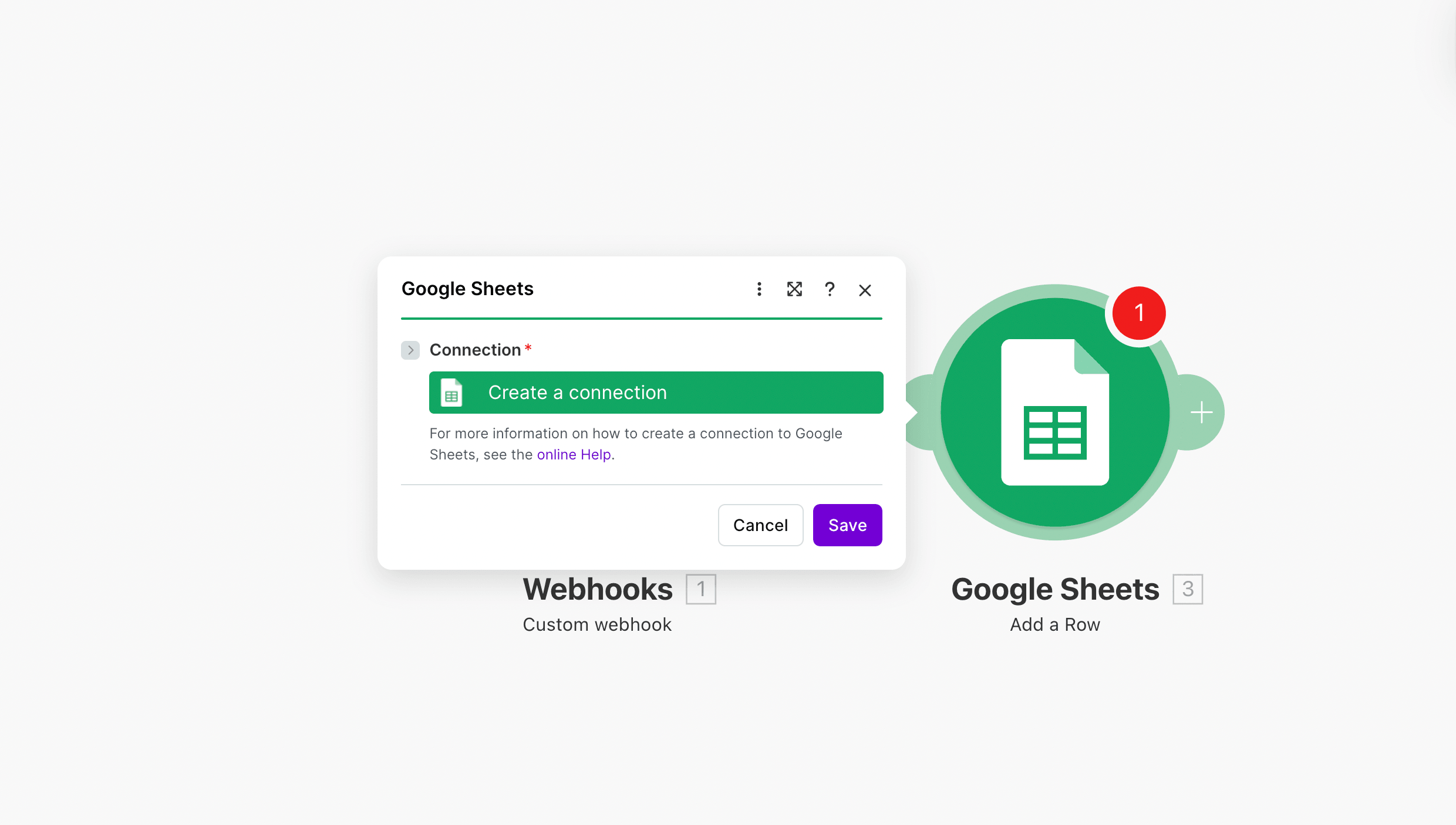 Create Google connection in Make