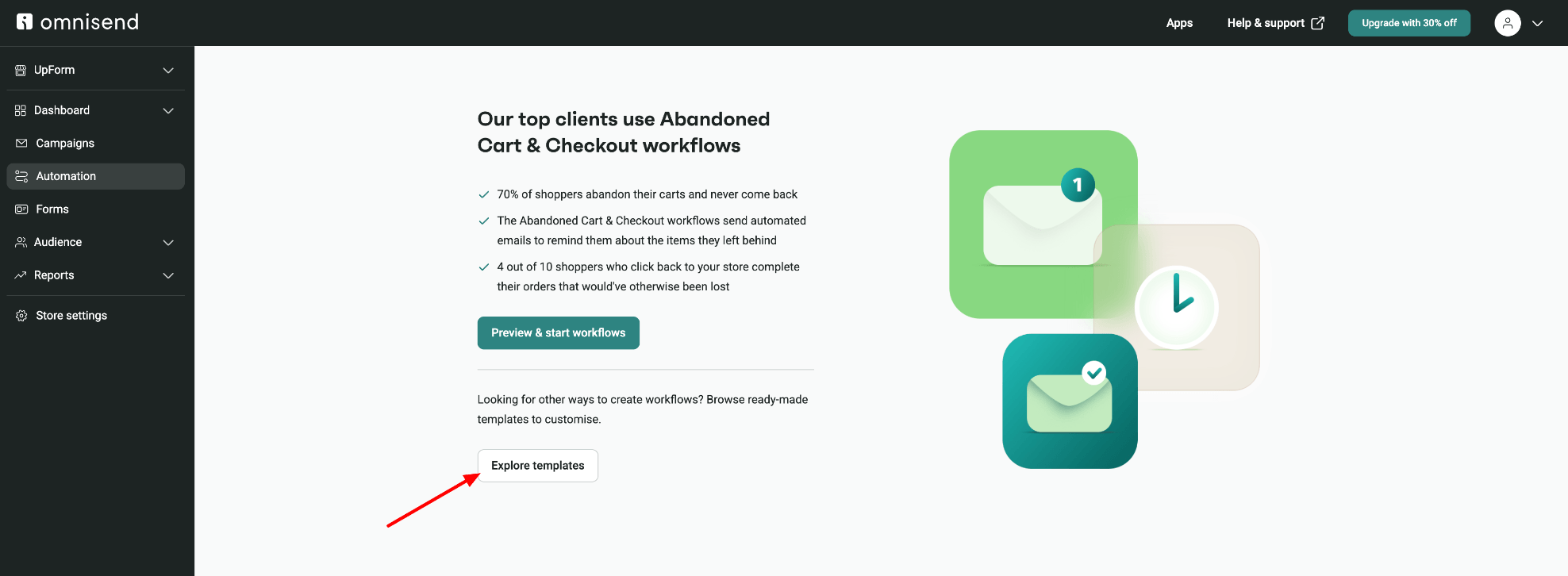 Browse Omnisend Welcome workflow templates