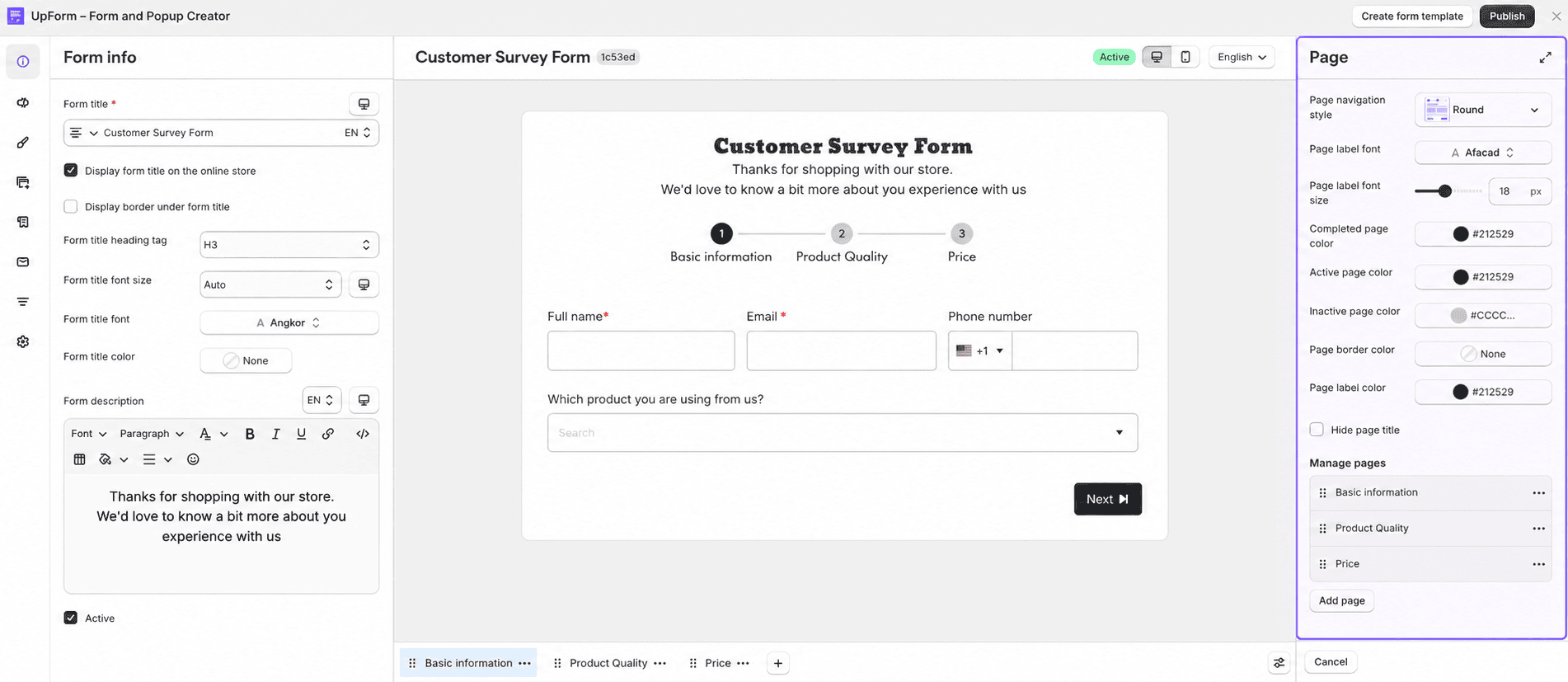 Page navigation in form preview
