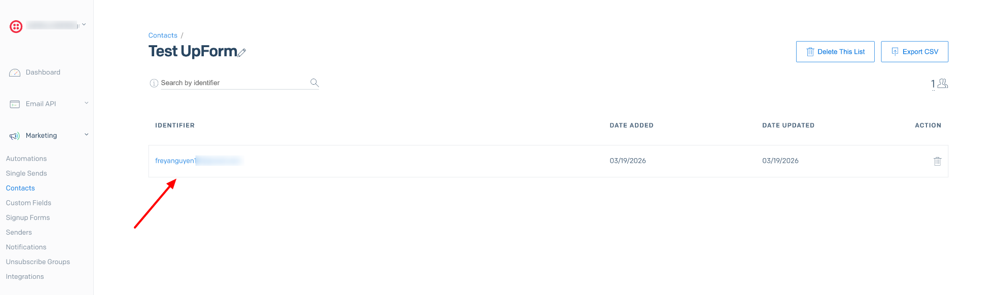 SendGrid contact with mapped values
