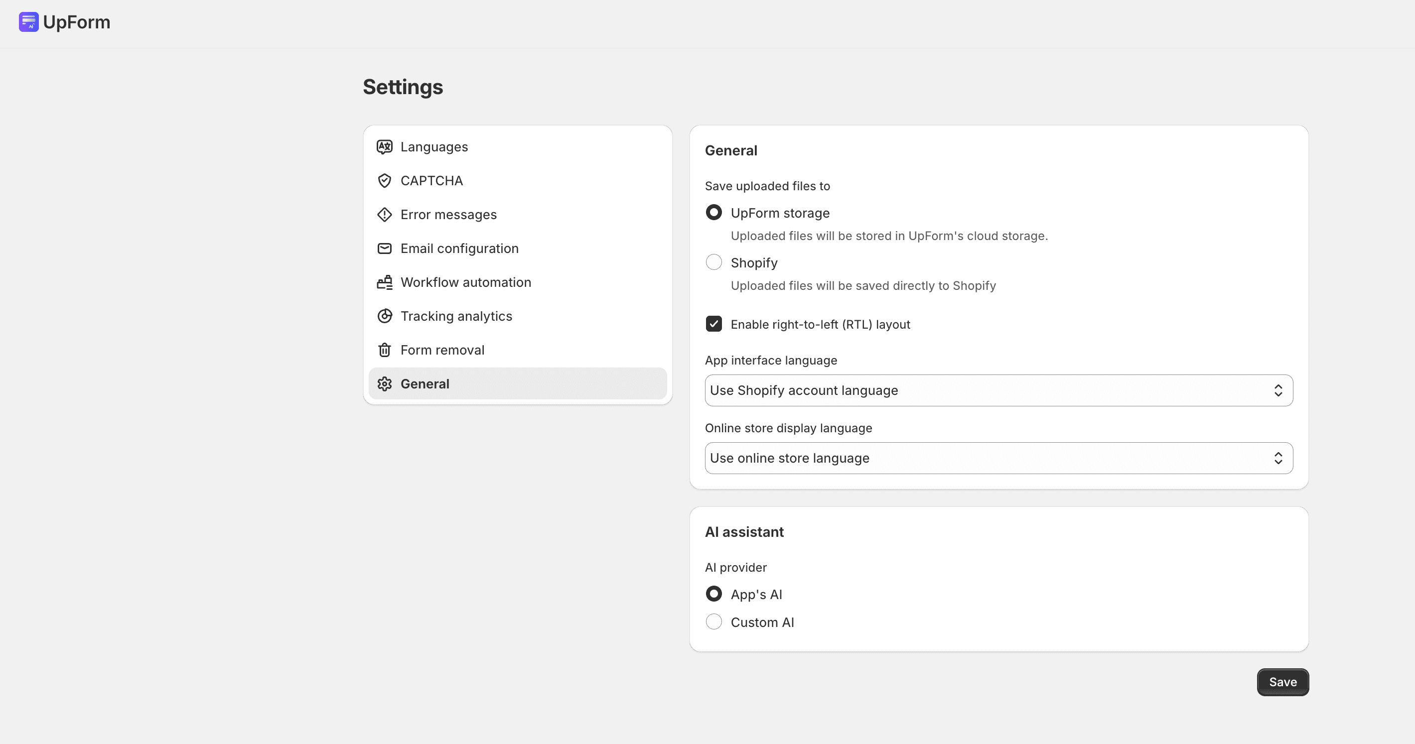 Save uploaded files storage options
