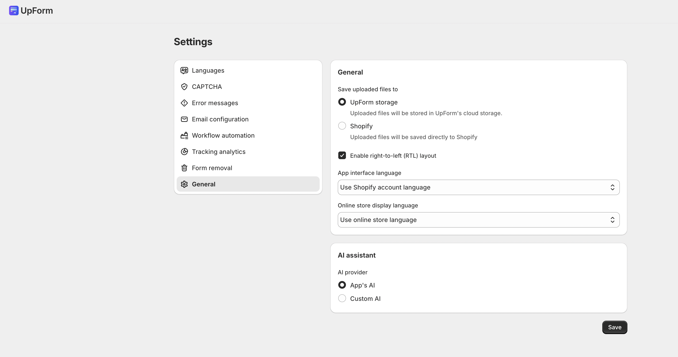 Save uploaded files storage options