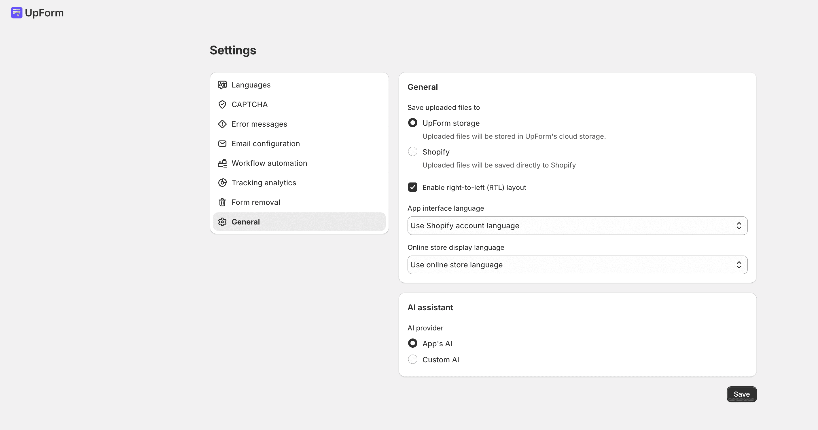 Save uploaded files storage options