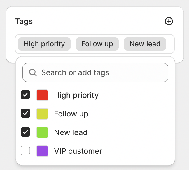 Submission tags panel
