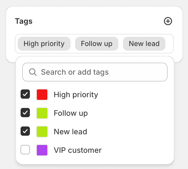 Submission tags panel