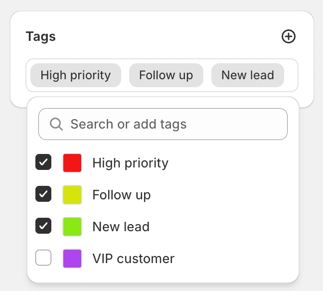 Submission tags panel