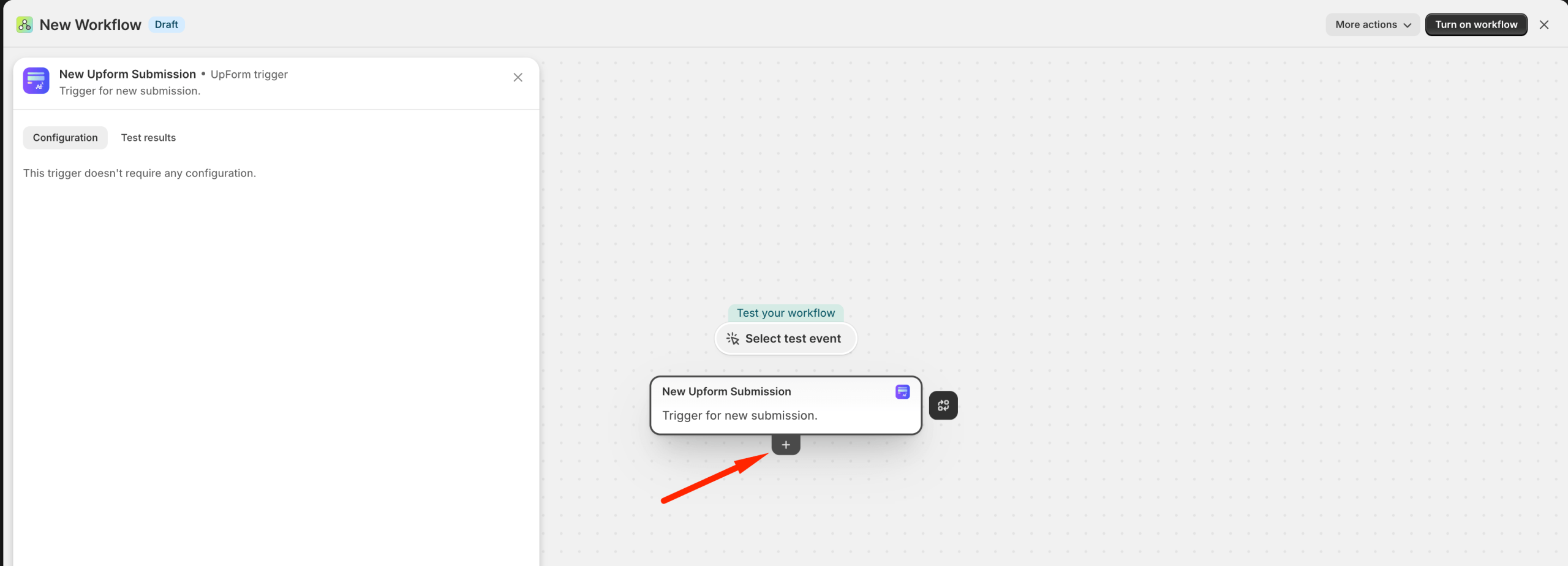 Add Action under Flow trigger