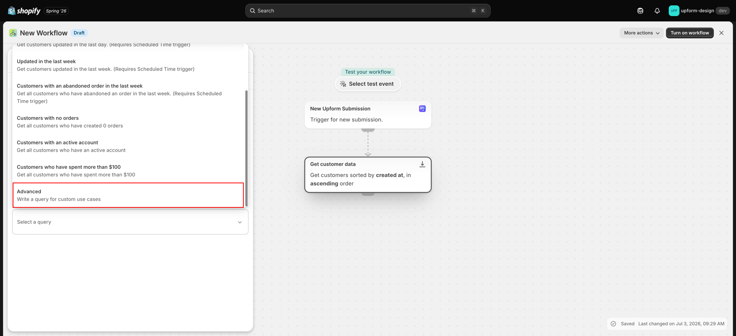 Write custom Get customer data query