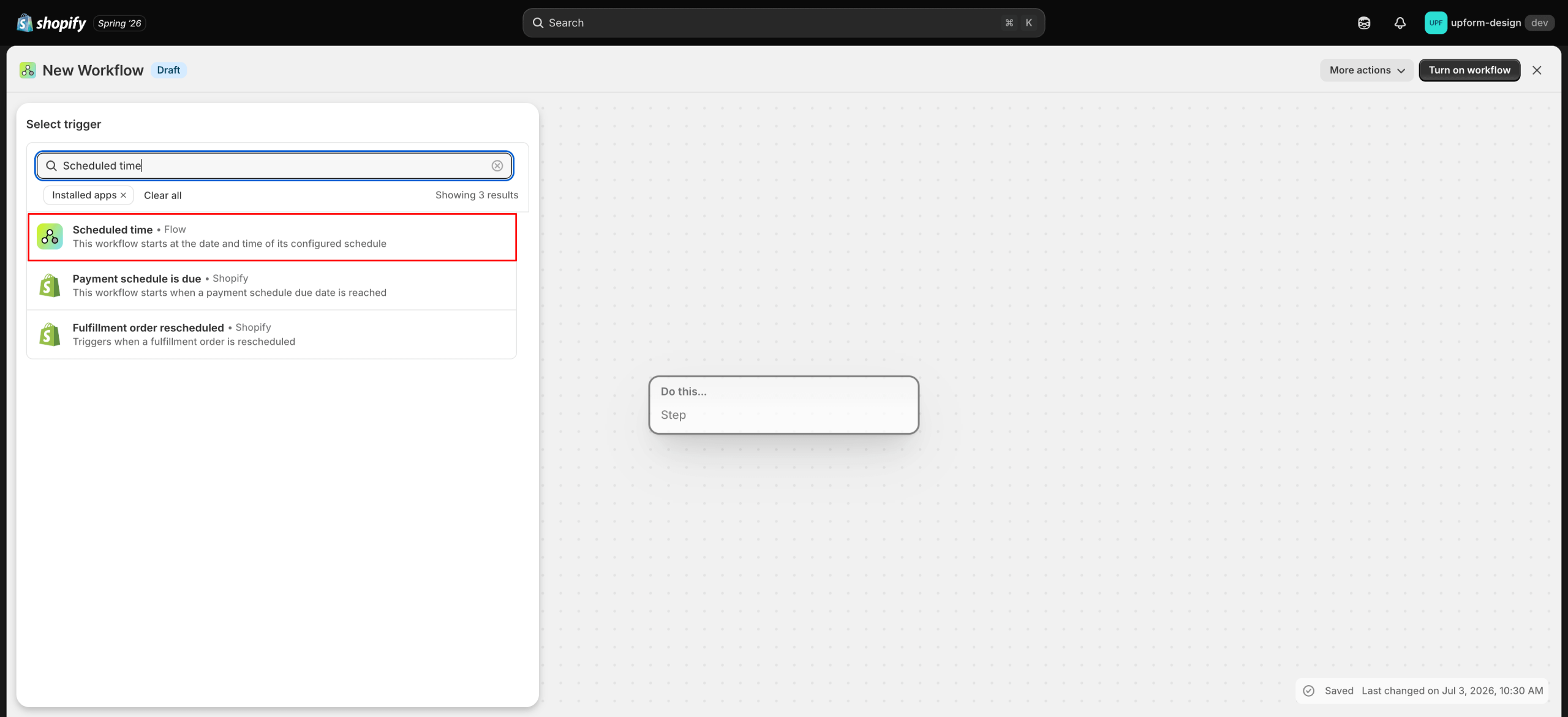 Create scheduled time Flow workflow