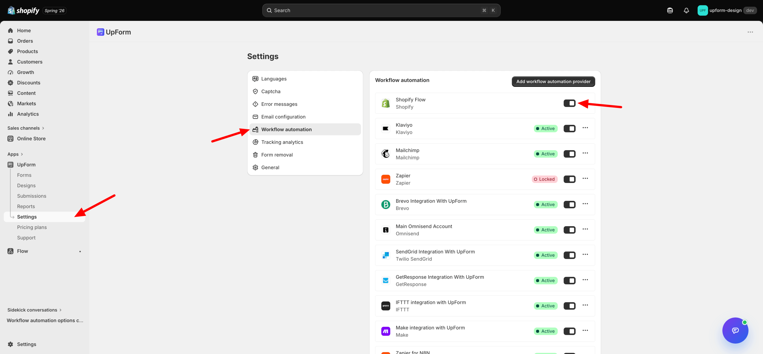 Enable Shopify Flow in Workflow automation