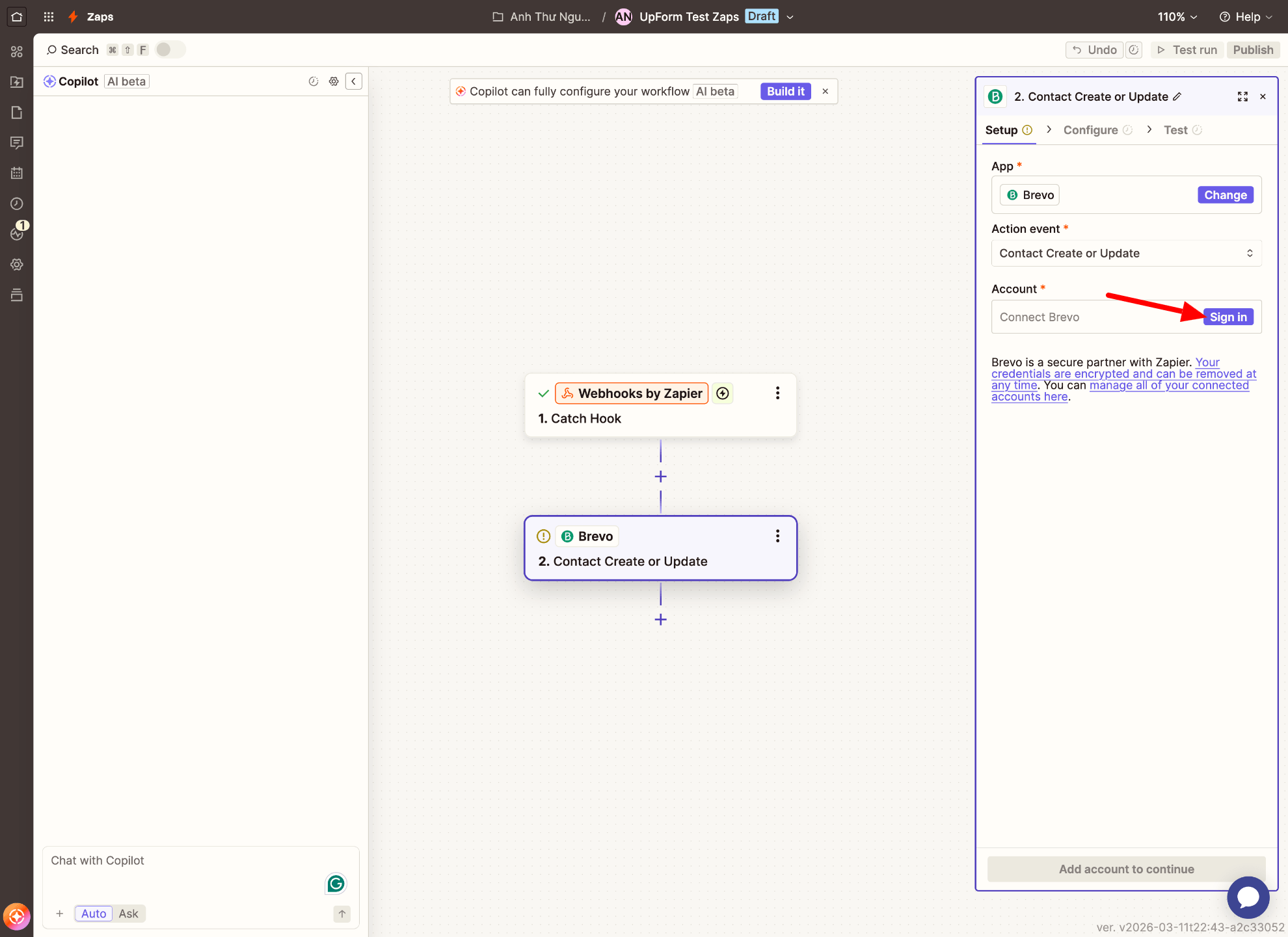 Connect Brevo account in Zapier