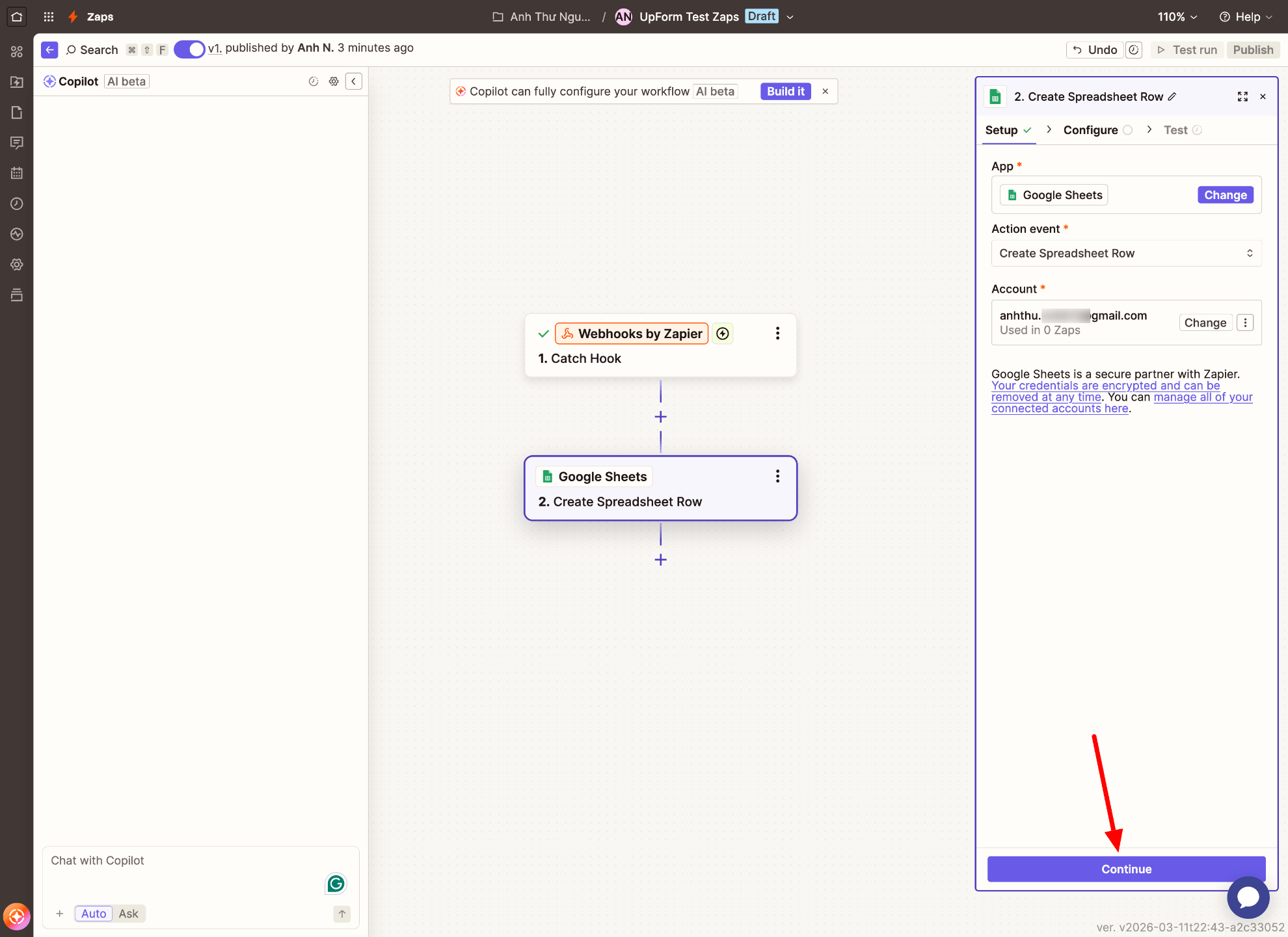 Authorize Google Sheets connection