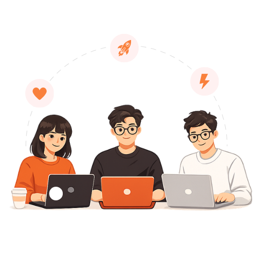 Fisoma team working together at a desk